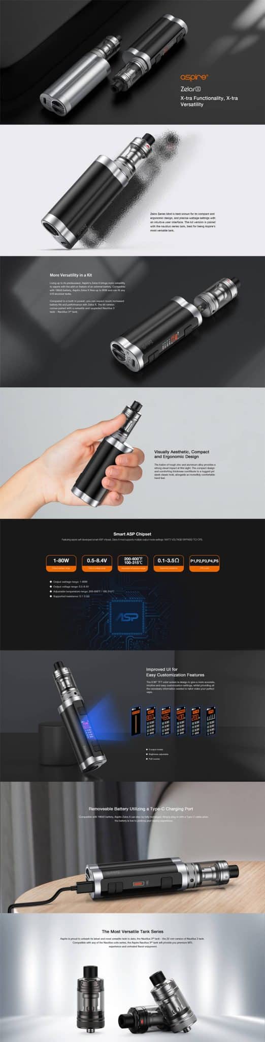 Aspire Zelos X Kit 18650
