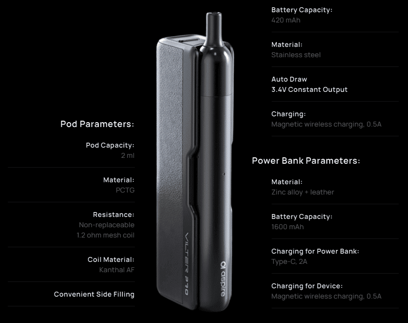 Aspire Vilter Pro Pod Kit Info