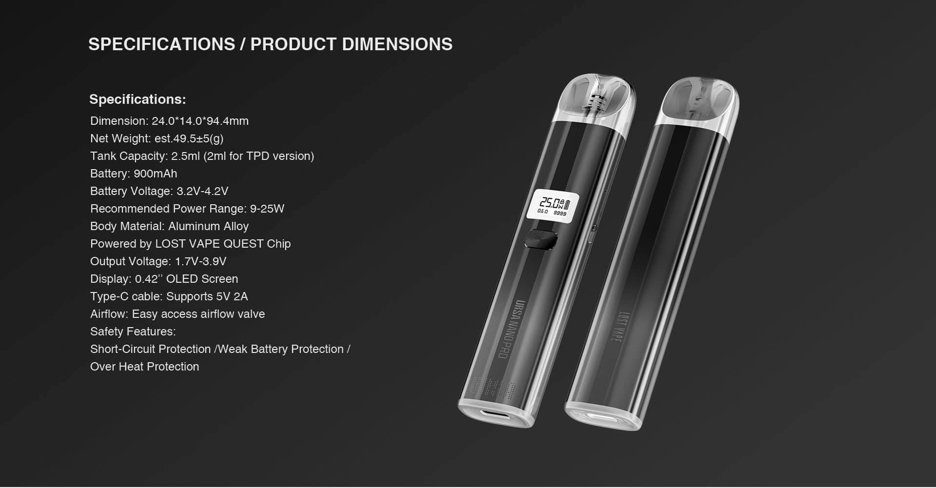 Ursa Nano Pro 2.5ml 900mAh Banner