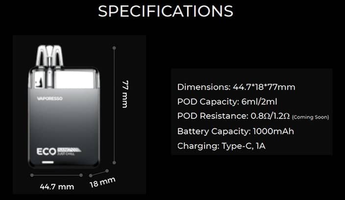 Vaporesso Eco Nano Pod Kit 1000mAh 6ml Banner2