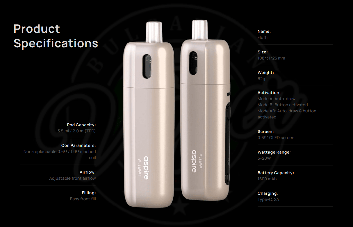 Aspire Fluffi 3.5ml 1500mAh Pod Vape Kit Banner7