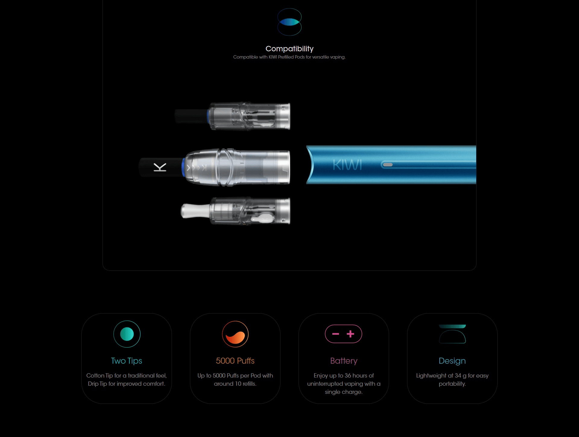 Kiwi Vapor Spark MTL Pod Kit Banner2