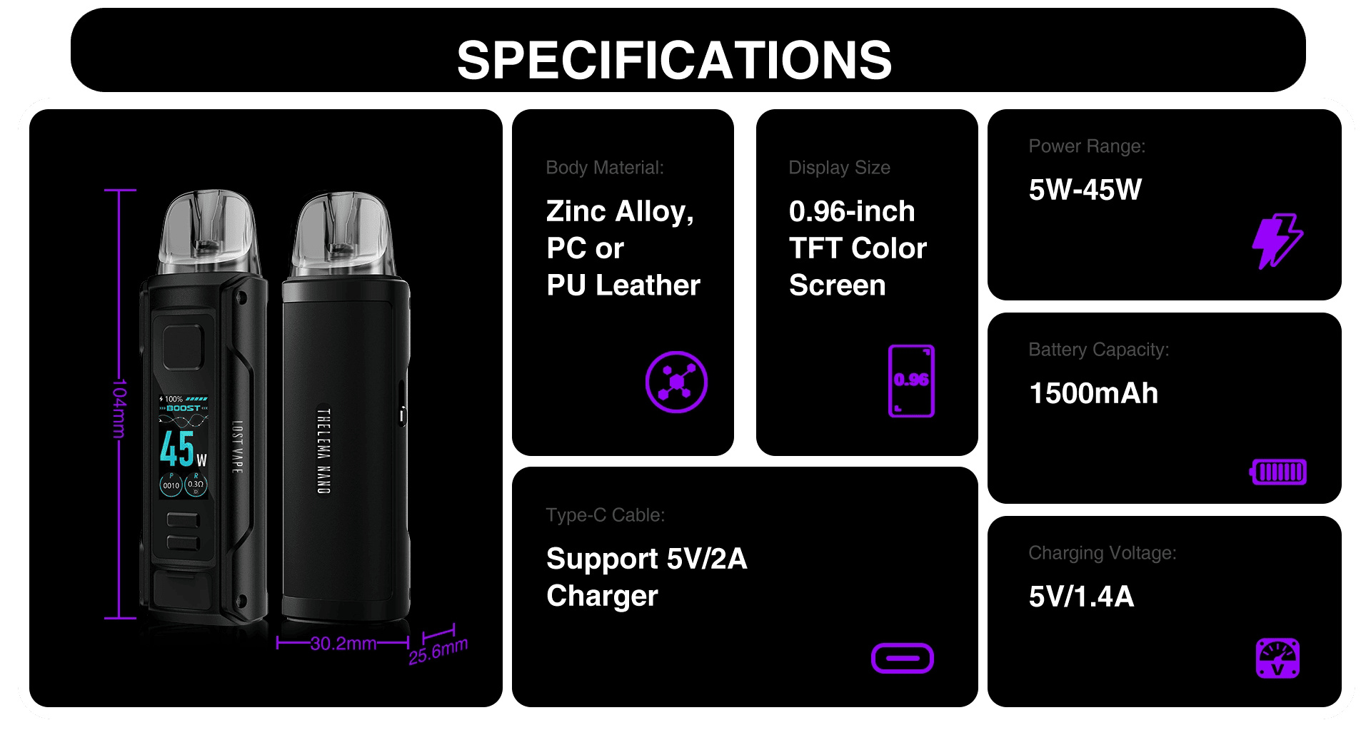 Lost Vape Thelema Nano Pod Kit 1500mAh 45W Banner2
