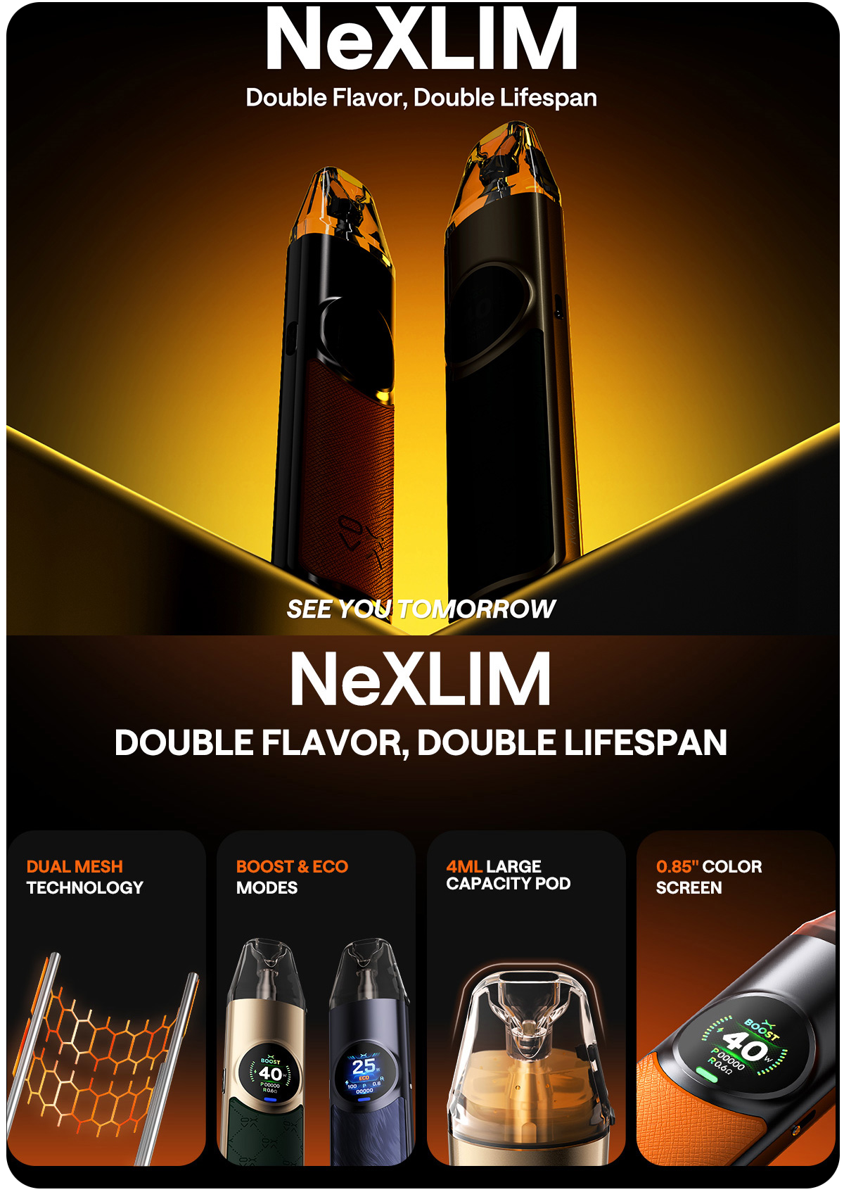 OXVA NeXLim Pod Kit 4ml 40W 1500mAh Banner1