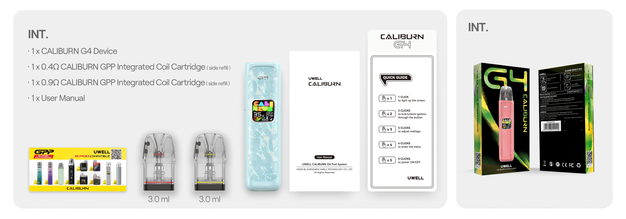 Uwell Caliburn G4 Pod Kit 3ml 35W 1300mah Banner6