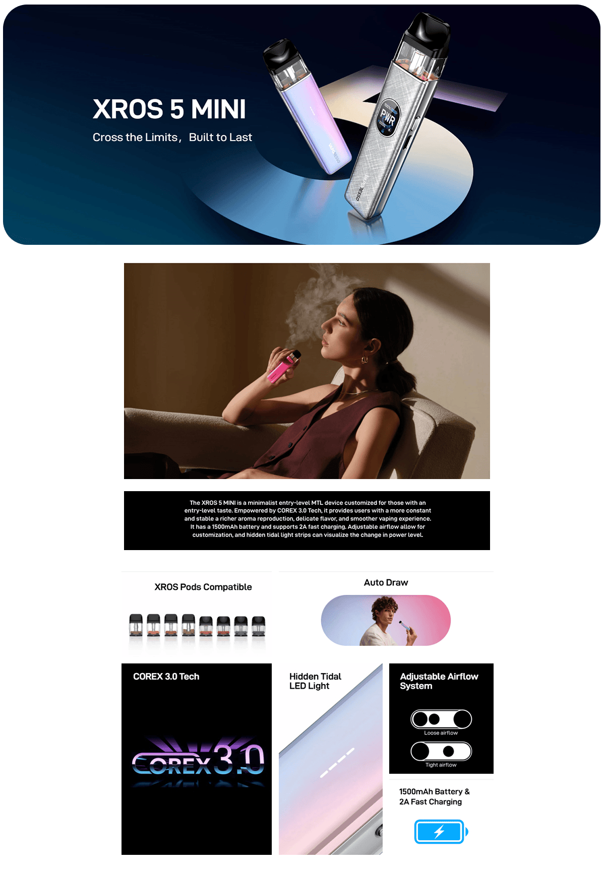 Vaporesso Xros 5 Mini Kit 1500mAh 3ml Banner1