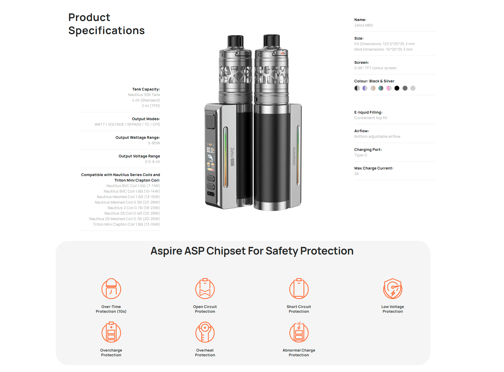Aspire Zelos M80 Kit 4ml 2600mAh Banner6