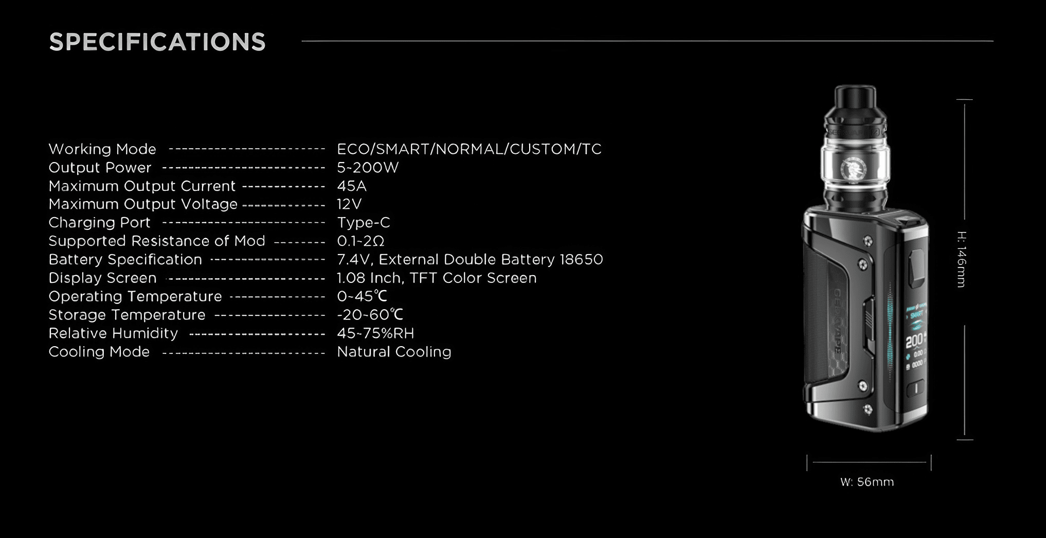 Geekvape Aegis Legend 5 200W 2x18650 Box Mod Banner3