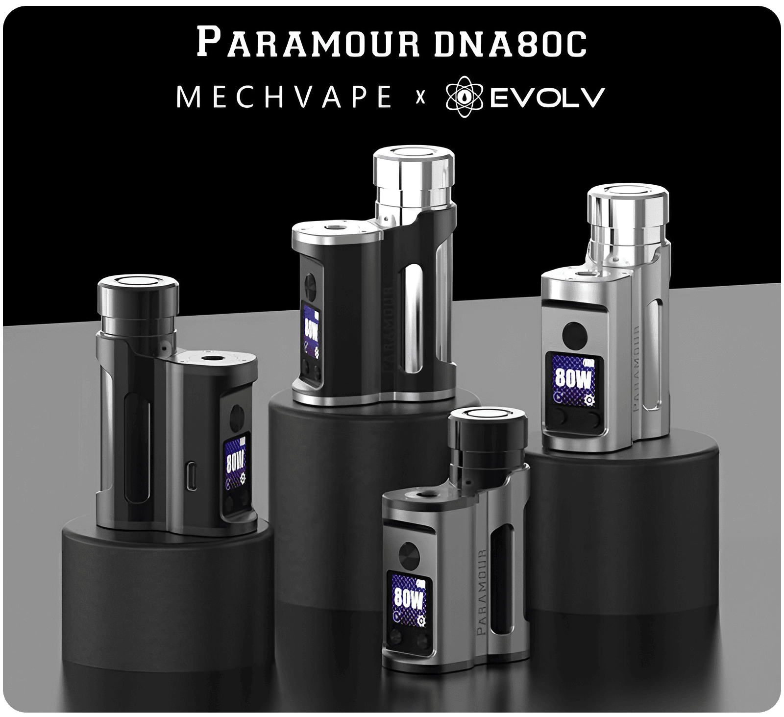 Paramour SBS 21700 DNA80C Box Mod Black Silver by Mechvape & Evolv Banner1